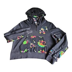 Disneyland 50th Anniversary Main Street Electrical Parade Crop Hoodie Size Med